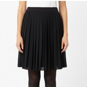 NWT Talbots Petites Black Silk Pleated Skirt Size 4P